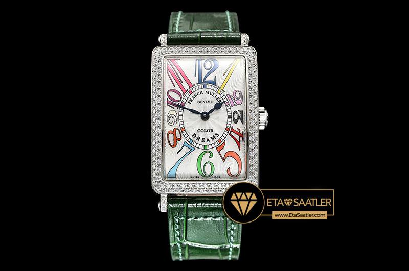 Franck Muller Long Island Ladies Renkli G sterge Ye il Kordon